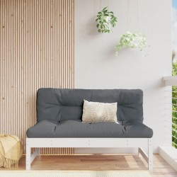 Canapé central de jardin blanc 120x80 cm bois de pin massif 