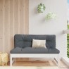 Canapé central de jardin blanc 120x80 cm bois de pin massif 