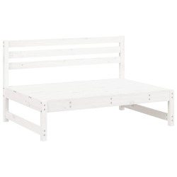 Canapé central de jardin blanc 120x80 cm bois de pin massif 
