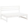 Canapé central de jardin blanc 120x80 cm bois de pin massif 