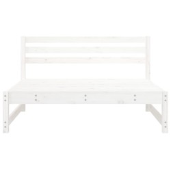 Canapé central de jardin blanc 120x80 cm bois de pin massif 