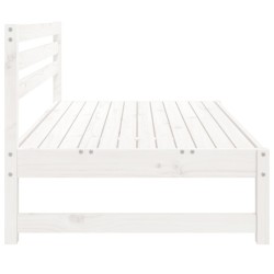 Canapé central de jardin blanc 120x80 cm bois de pin massif 