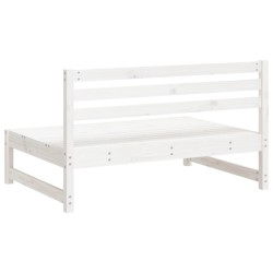 Canapé central de jardin blanc 120x80 cm bois de pin massif 