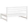 Canapé central de jardin blanc 120x80 cm bois de pin massif 