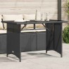 Table de jardin avec dessus en verre noir 110x68x70 poly rotin 