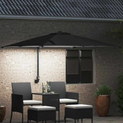 Parasol de jardin Noir 248.5 x 247.5 x 160 cm tissu 