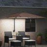 Parasol de jardin Taupe 248.5 x 247.5 x 160 cm tissu 
