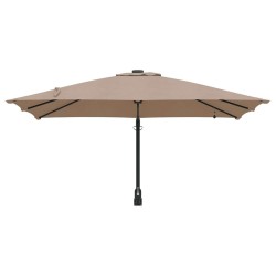 Parasol de jardin Taupe 248.5 x 247.5 x 160 cm tissu 