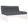 Canapé central 120x80 cm blanc bois de pin massif 