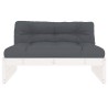 Canapé central 120x80 cm blanc bois de pin massif 