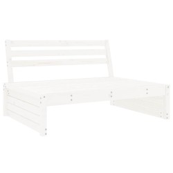 Canapé central 120x80 cm blanc bois de pin massif 