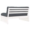 Canapé central 120x80 cm blanc bois de pin massif 