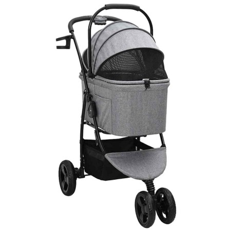 Poussette Pliante pour Animaux Réglable Gris 78 x 54 x 101 cm 