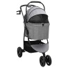 Poussette Pliante pour Animaux Réglable Gris 78 x 54 x 101 cm 