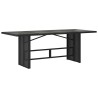 Table de jardin dessus en verre noir 190x80x74cm résine tressée 