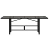 Table de jardin dessus en verre noir 190x80x74cm résine tressée 