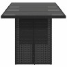 Table de jardin dessus en verre noir 190x80x74cm résine tressée 