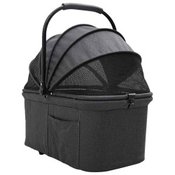 Poussette Pliante pour Animaux Réglable Noir 78 x 54 x 101 cm 