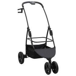 Poussette Pliante pour Animaux Réglable Noir 78 x 54 x 101 cm 