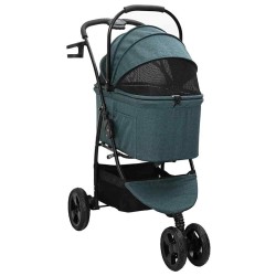 Poussette Pliante pour Animaux Réglable Vert 78 x 54 x 101 cm 