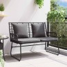 Banc de jardin avec oreiller Noir, Anthracite 113 x 69 x 83 cm 