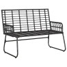 Banc de jardin avec oreiller Noir, Anthracite 113 x 69 x 83 cm 