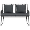 Banc de jardin avec oreiller Noir, Anthracite 113 x 69 x 83 cm 