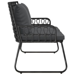 Banc de jardin avec oreiller Noir, Anthracite 113 x 69 x 83 cm 