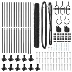 Kit de Clôture Lot de 2 Gris Acier 25 x 1,2 m Solide 
