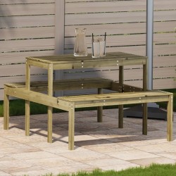 Table de pique-nique 110x134x75 cm bois de pin imprégné 