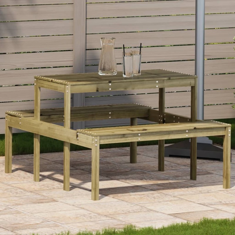 Table de pique-nique 110x134x75 cm bois de pin imprégné 