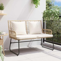 Banc de jardin avec oreiller Noir, Anthracite 113 x 69 x 83 cm 