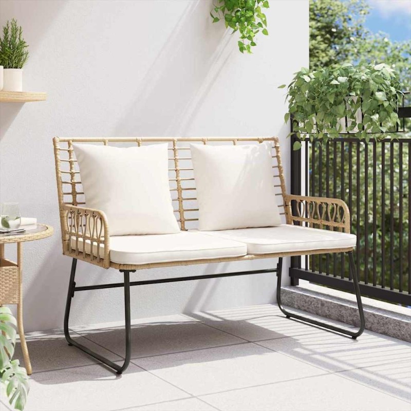 Banc de jardin avec oreiller Noir, Anthracite 113 x 69 x 83 cm 