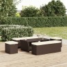 Banc pouf avec coussin marron 110x30x40 cm résine tressée 