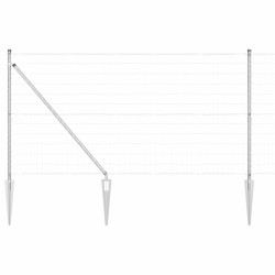 Clôture Euro avec 7 poteaux pointus, 1,2 x 10 m en acier galvanisé 