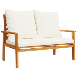 Canapé de jardin 120 cm avec coussin bois d'acacia massif 