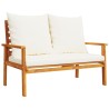 Canapé de jardin 120 cm avec coussin bois d'acacia massif 