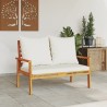 Canapé de jardin 120 cm avec coussin bois d'acacia massif 