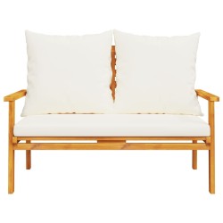 Canapé de jardin 120 cm avec coussin bois d'acacia massif 