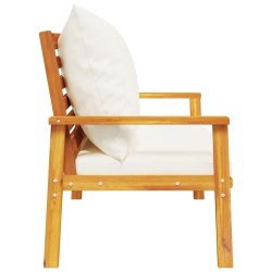 Canapé de jardin 120 cm avec coussin bois d'acacia massif 