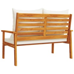 Canapé de jardin 120 cm avec coussin bois d'acacia massif 
