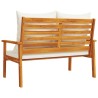 Canapé de jardin 120 cm avec coussin bois d'acacia massif 