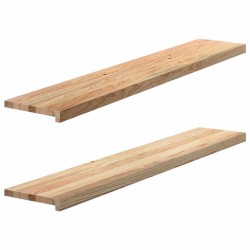 Appuis de fenêtre 2 pcs non traité 140x25x2cm bois chêne massif 