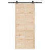 Porte coulissante Marron 80 x 208 cm Bois massif en pin 