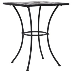 Table de bistro mosaïque Noir et blanc 60 cm Céramique 