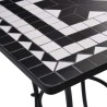 Table de bistro mosaïque Noir et blanc 60 cm Céramique 