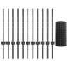 Clôture Euro avec 11 Piquets U Grise 0.6x25 m Acier 