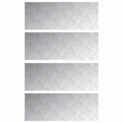 Plaques en Aluminium à Motif en Damier 4 pcs Antidérapantes 80x30 cm 