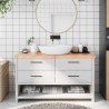 Comptoir de salle de bain marron 140x40x(2-6) cm bois traité 