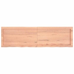 Comptoir de salle de bain marron 140x40x(2-6) cm bois traité 
